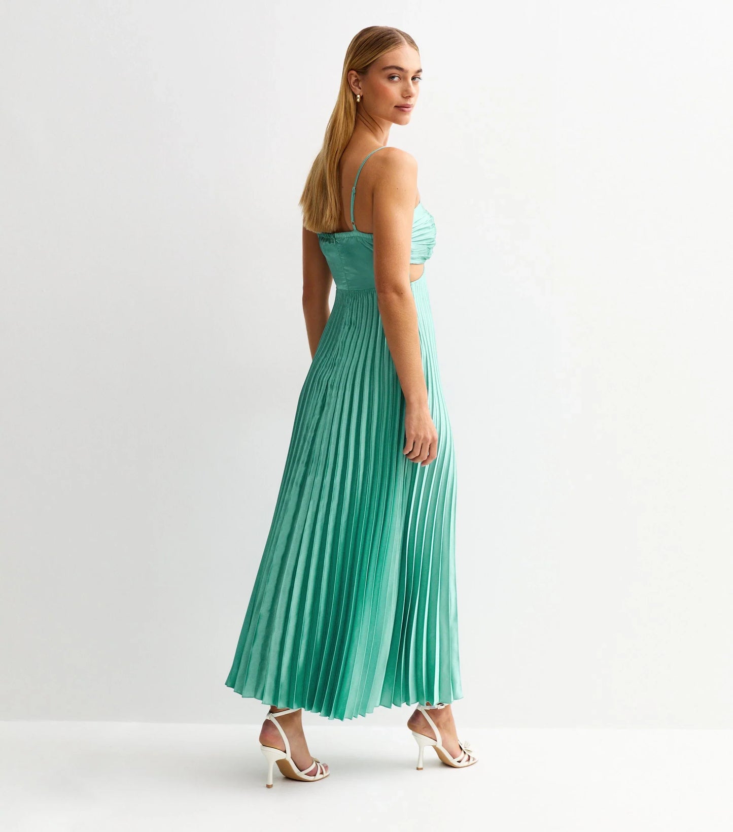 Blue Plisse Midi Dress