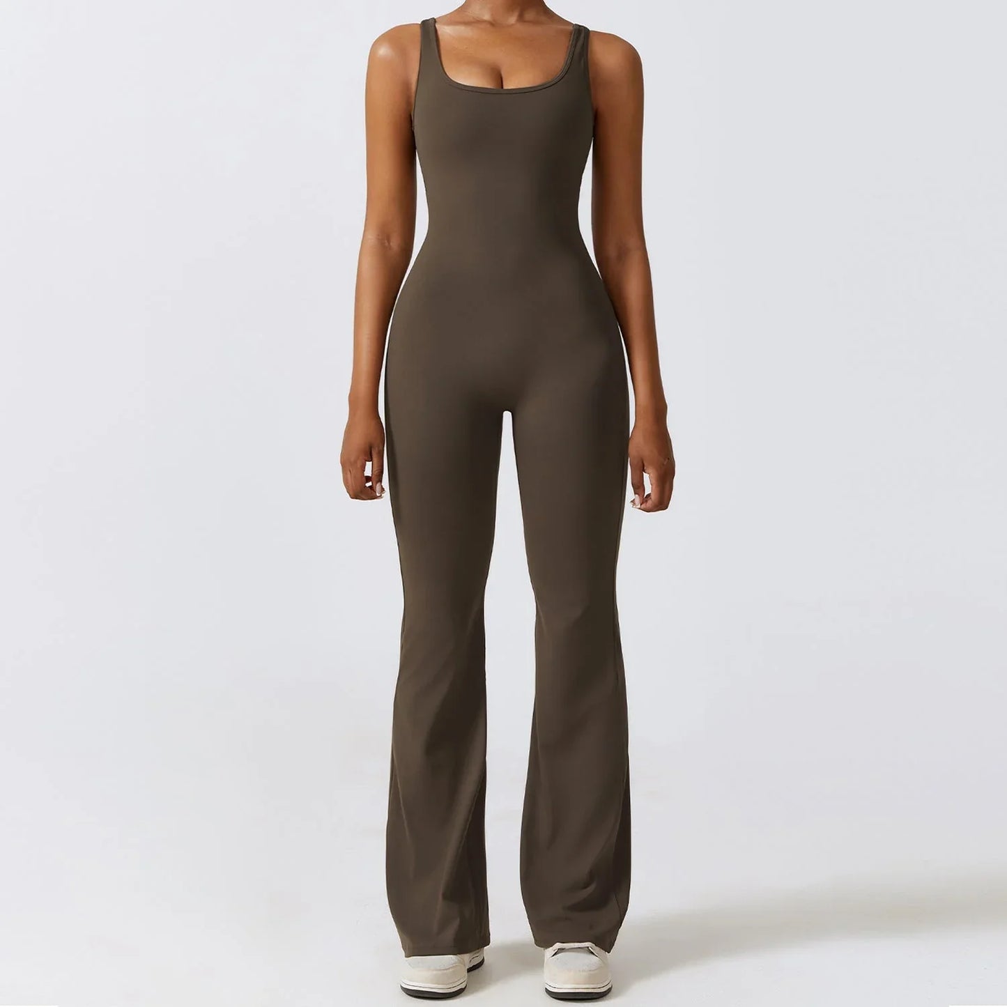 SculptFlow™ V-Back Flared Jumpsuit